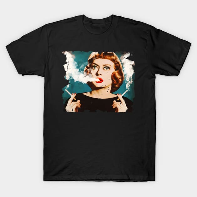 Bette Davis Full Smoking T-Shirt by Nostic Studio